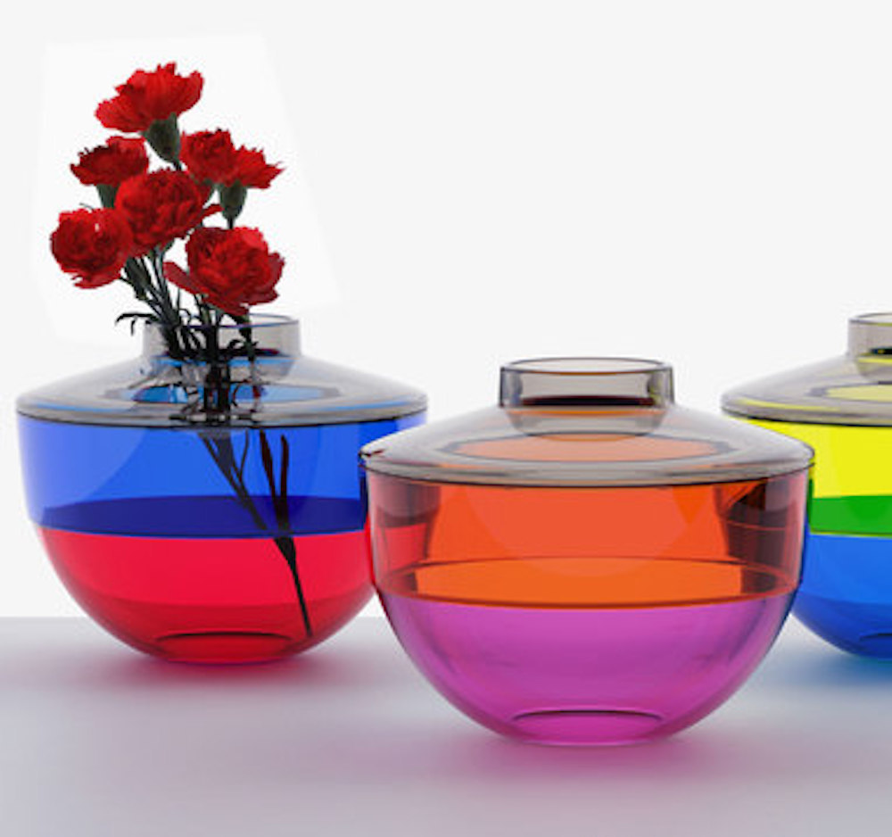 意大利Kartell SHIBUYA 欧式花瓶花艺创意客厅卧室摆件花器