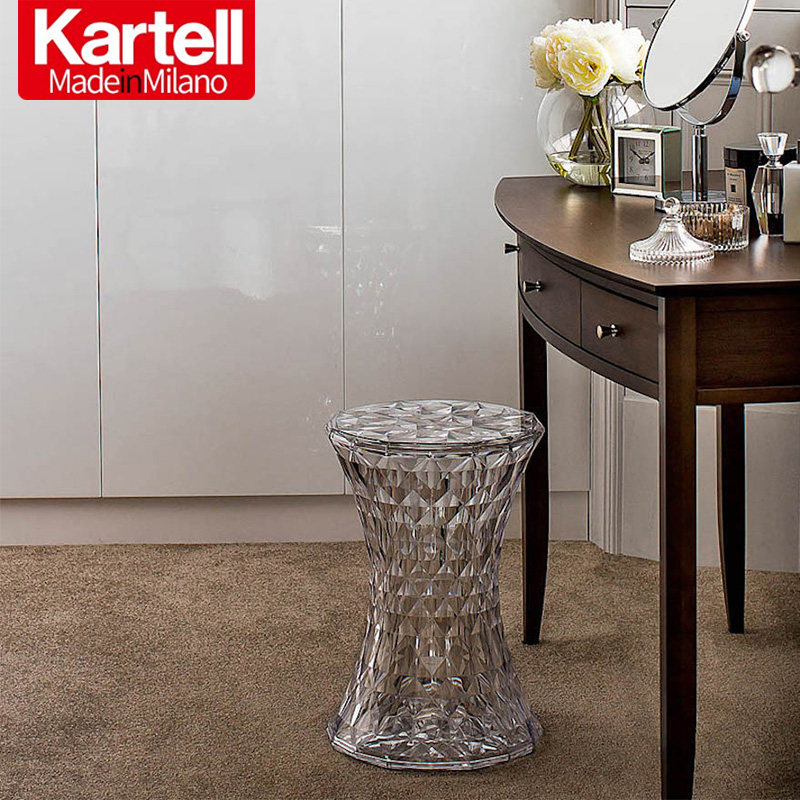 意大利进口Kartell STONE水晶圆凳钻石茶几客厅沙发边几小角柜