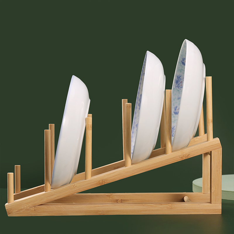 竹制装饰盘子支架盘碗商场超市