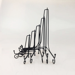 饰圆盘瓷盘子支架方盘摆盘相框钟表托架奖牌平板铁艺烤漆展示架 装
