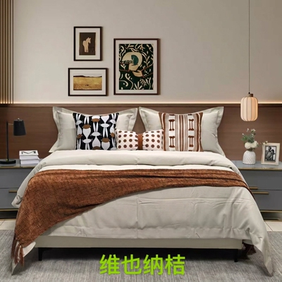 展厅样板间 家具配套床品 青少年 中古风 现代简约软装多件套床品