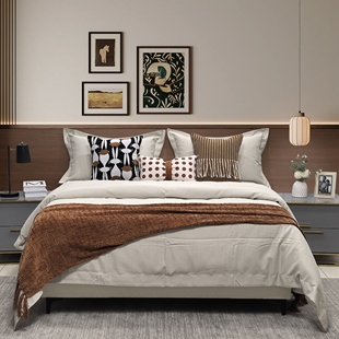 展厅样板间 家具配套床品 青少年 中古风 现代简约软装多件套床品