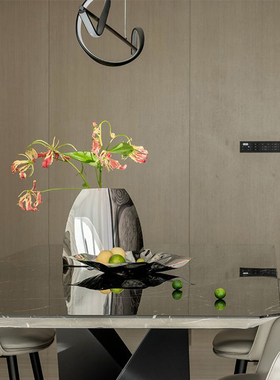 软装恒大简约样板间餐桌花器摆件不锈钢果盘道具水果家居餐厅软装