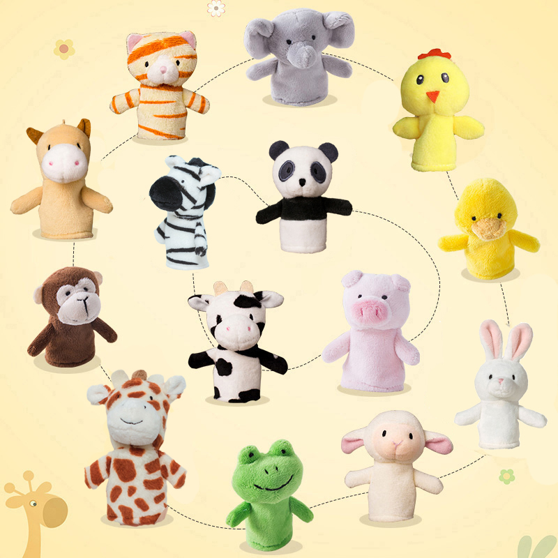 手指兔子大象熊貓安撫套裝動物