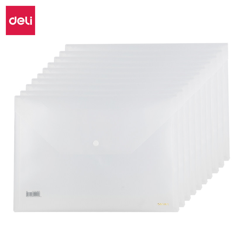 得力5501A文件袋透明10个/1包)PP防水办公文具档案资料收纳袋管理