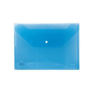 得力5501文件袋A4(蓝色10只/1包)PP防水办公档案资料收纳分类管理