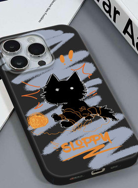 毛线黑猫适用于苹果16/12MINI可爱可爱手机套安卓IQOOZ7XVIVOY100红米NOTE14小米131加ACE3PRO菲林硬壳手机壳