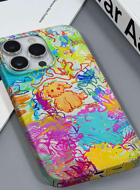 乱涂狗狗适用于苹果16PROMAX/X可爱超薄安卓荣耀X50IQOOS16PROVIVOY200红米NOTE13三星A53亮面硬菲林壳手机壳