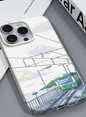 绿色列车适用于苹果16PRO/12MINI可爱清新安卓荣耀8XIQOOZ5VIVOS12PRO红米NOTE13R三星A23镜面硬菲林壳手机壳