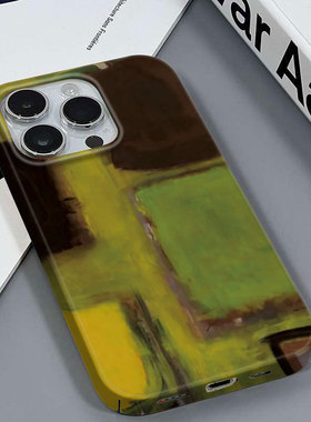 绿色色块适用于苹果16PLUS/12MINI可爱个性安卓IQOOU5VIVOY300PRO红米NOTE14PRO三星A23包按键菲林硬壳手机壳