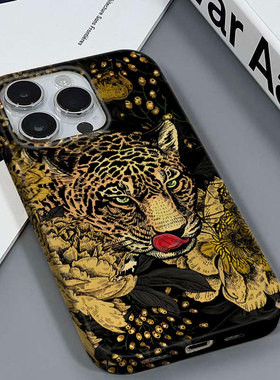 国风花豹适用于苹果16PRO/11PRO情侣气质安卓OPPOA3S小米15VIVOY100红米NOTE14PROPLUS三星A14菲林硬壳手机壳