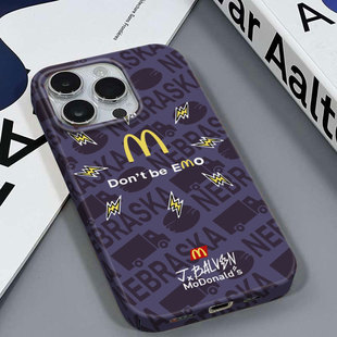 m记紫色C适用于苹果16PRO 光面硬菲林壳手机壳 15PROMAX高颜值女士专用安卓IQOOZ5VIVOY100红米K70三星A134G版