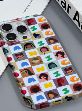 字母家族适用于苹果16PLUS/15PROMAX高级网红安卓HI畅享60PRO1加13VIVOX200PRO红米NOTE13R三星S23菲林手机壳