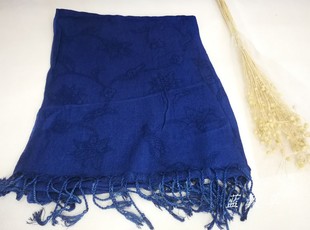 新款 蓝染围巾定制板蓝根植物染靛蓝传统工艺非遗工艺蓝靛草 包邮