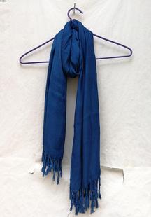 蓝染围巾定制加工全棉纯色植物蓝染板蓝根染色贵州丹寨蜡染