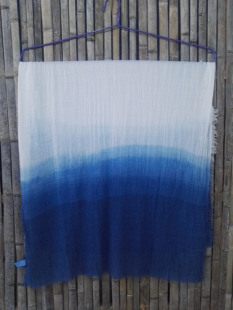 植物染围巾棉绸面料各种植物染面料定制板蓝根蓝靛染色手工技艺