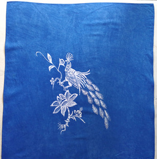 贵州丹寨蜡染方巾手帕定制加工染色板蓝根植物染手工制作厂家直销