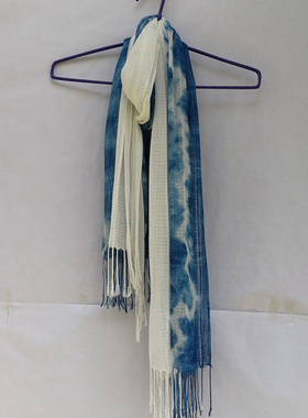 丹寨扎染围巾披肩定制特色礼物植物染非遗工艺文创设计图案加工