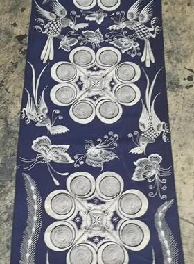 丹寨蜡染定制千年涡妥壁挂桌旗桌布床旗加工传统植物染印染定做