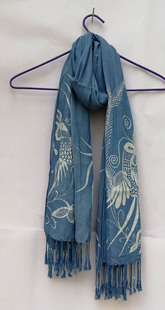 丹寨蜡染围巾定做贵州植物染板蓝根染色围巾蓝染靛蓝蜡染蓝靛草