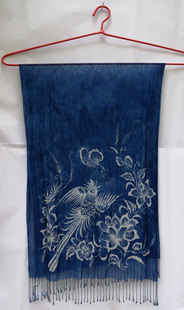 丹寨蜡染围巾定做贵州特色礼物蜡染围巾板蓝根植物染围巾棉麻薄款