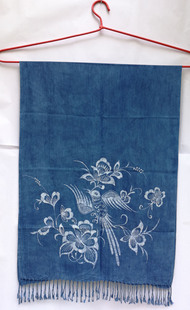 丹寨蜡染围巾定制贵州靛蓝蜡染蓝染板蓝根染料染色扎染礼物定做