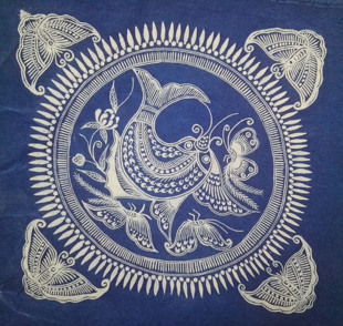 贵州特设蜡染来样加工老蜡染布蜡染桌布桌旗定制板蓝根蓝靛泥出售