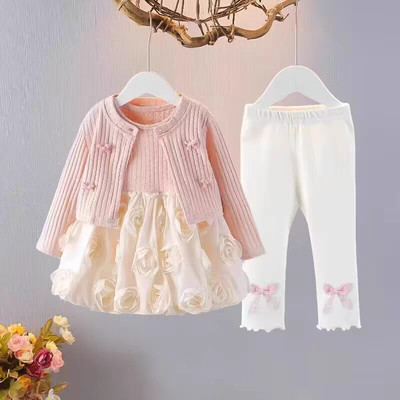 女童连衣裙周岁宝宝礼服花苞裙子