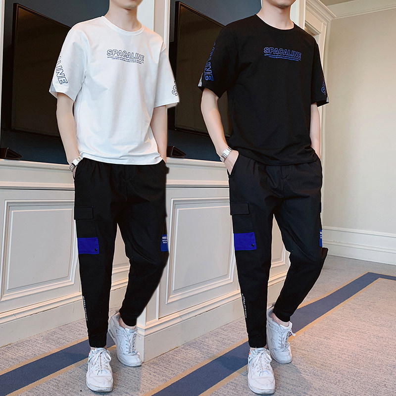 夏季短袖T恤潮流帅气休闲两件套运动服A210-TZ9235,男装T恤,星座210-1