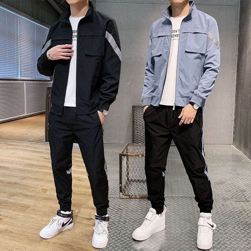 2021运动套装男新款夹克跑步休闲运动服套装外套长裤TZ9385,男装卫衣,星座210-1