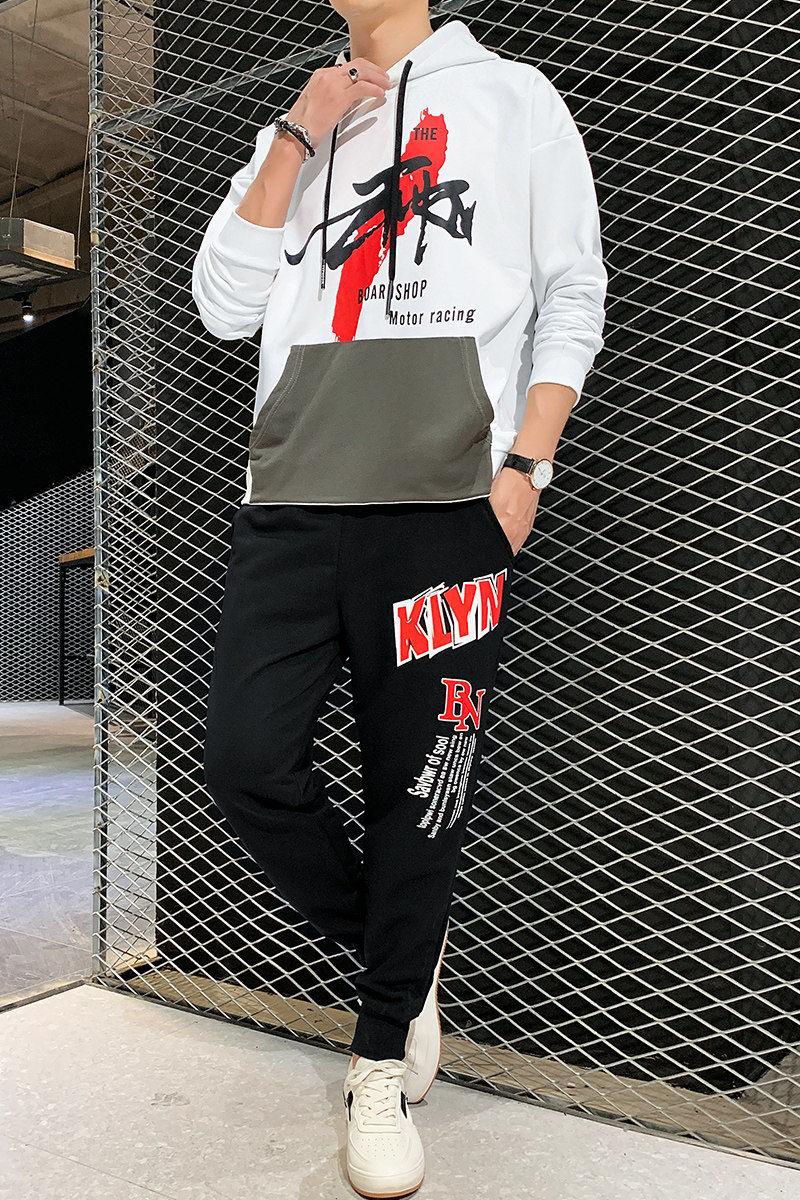 男士休闲运动套装连帽卫衣套装帅气一套搭配潮A074—TZ810-P65,男装卫衣,星座210-1