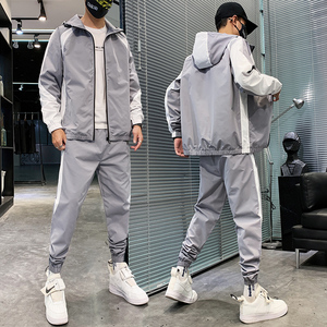 男士休闲套装春秋季新款韩版潮流工装夹克运动秋装A074-T31-P85图片