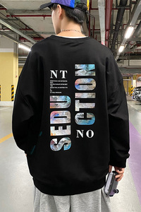 1港风秋季圆领套头青少年夜光卫衣宽松版上衣A074-WY25-P50图片