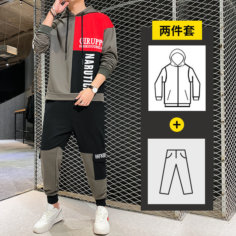 1秋季卫衣套装男 青少年潮流时尚休闲卫裤A074-TZ816图片