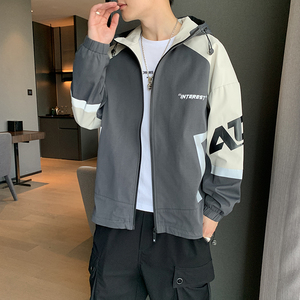 高品质秋季夹克男青少年潮流休闲夹克连帽休闲外套A074-A1253-P75图片