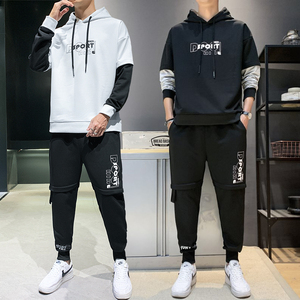 秋季假两件卫衣套装男假两件卫裤长裤男A074-TZ825图片