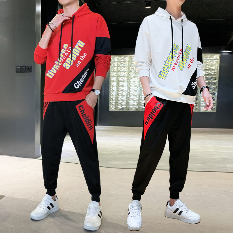 休闲套装男秋运动套装男韩版潮流卫衣两件套潮牌TZ804-P60图片