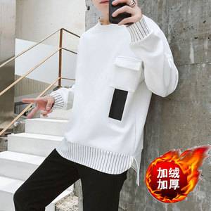 长袖t恤男加绒宽松卫衣青少年慵懒风chic圆领上衣A64-1-P40图片 长袖t恤男加绒宽松卫衣青少年慵懒风chic圆领上衣A64-1-P40图片