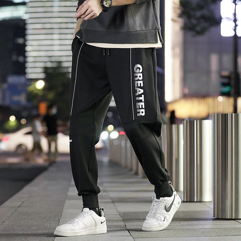 3夜景青少年时尚休闲裤男潮流韩版运动卫裤长裤A074,男装休闲裤,星座210-1