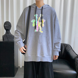 2021港风秋季卫衣男青少年潮流夜光反光长袖上衣A074-WY34-P60图片