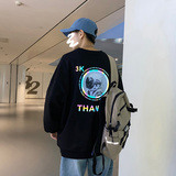 港风秋季圆领卫衣印花夜光反光潮流时尚套头卫衣男A074-WY21-P55，男装卫衣，星座210-1