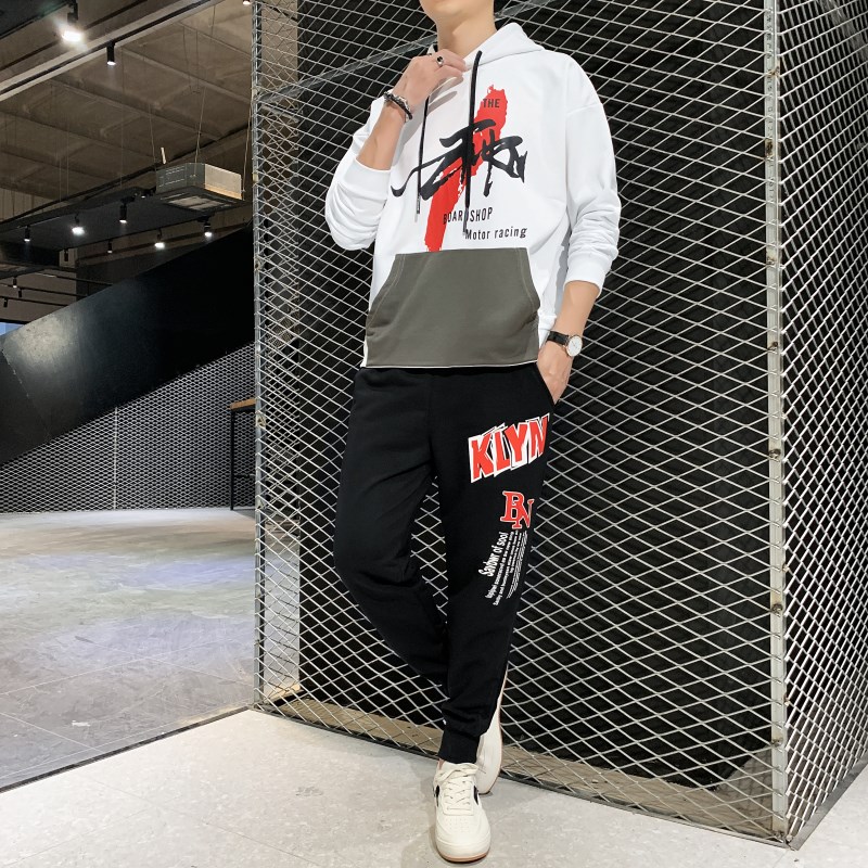 男士休闲运动套装连帽卫衣套装帅气一套搭配潮A074—TZ810-P65,男装卫衣,星座210-1