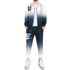 秋冬季开衫卫衣男套装渐变色休闲长裤套装A074-TZ926-P80图片