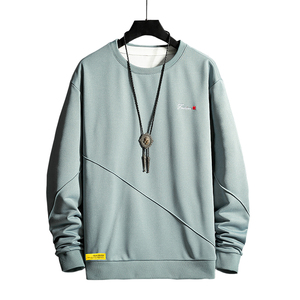 网格挂拍 潮牌圆领卫衣男打底长袖T恤宽松上衣A074-A501图片