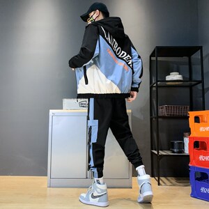套装男士秋季韩版潮流卫衣初秋款痞帅工装夹克外套TZ808-P85图片