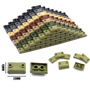 小颗粒积木沙包打仗掩体堡垒战壕二战军事人仔场景阵地沙袋配件