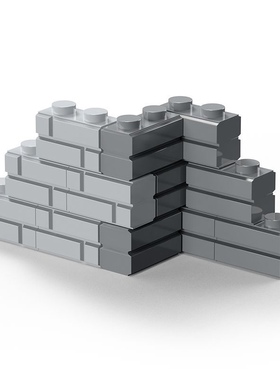 兼容乐高积木墙砖军事场景基地堡垒战壕废墟碉堡城墙砖建筑玩具