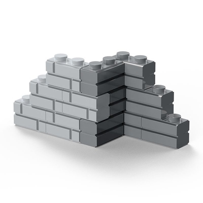 兼容乐高积木墙砖军事场景基地堡垒战壕废墟碉堡城墙砖建筑玩具