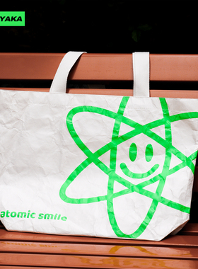 TJK-原创复古科幻atomic smile原子微笑杜邦纸特卫强托特单肩包
