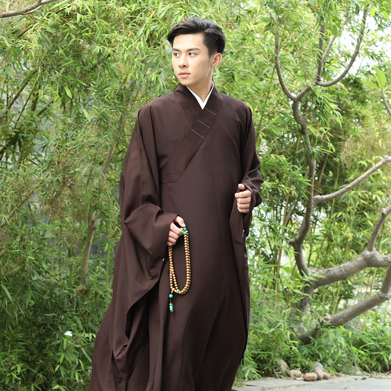 尚远台湾麻纱缦衣僧服海青服男海青居士服女袈裟长衫大褂禅修服